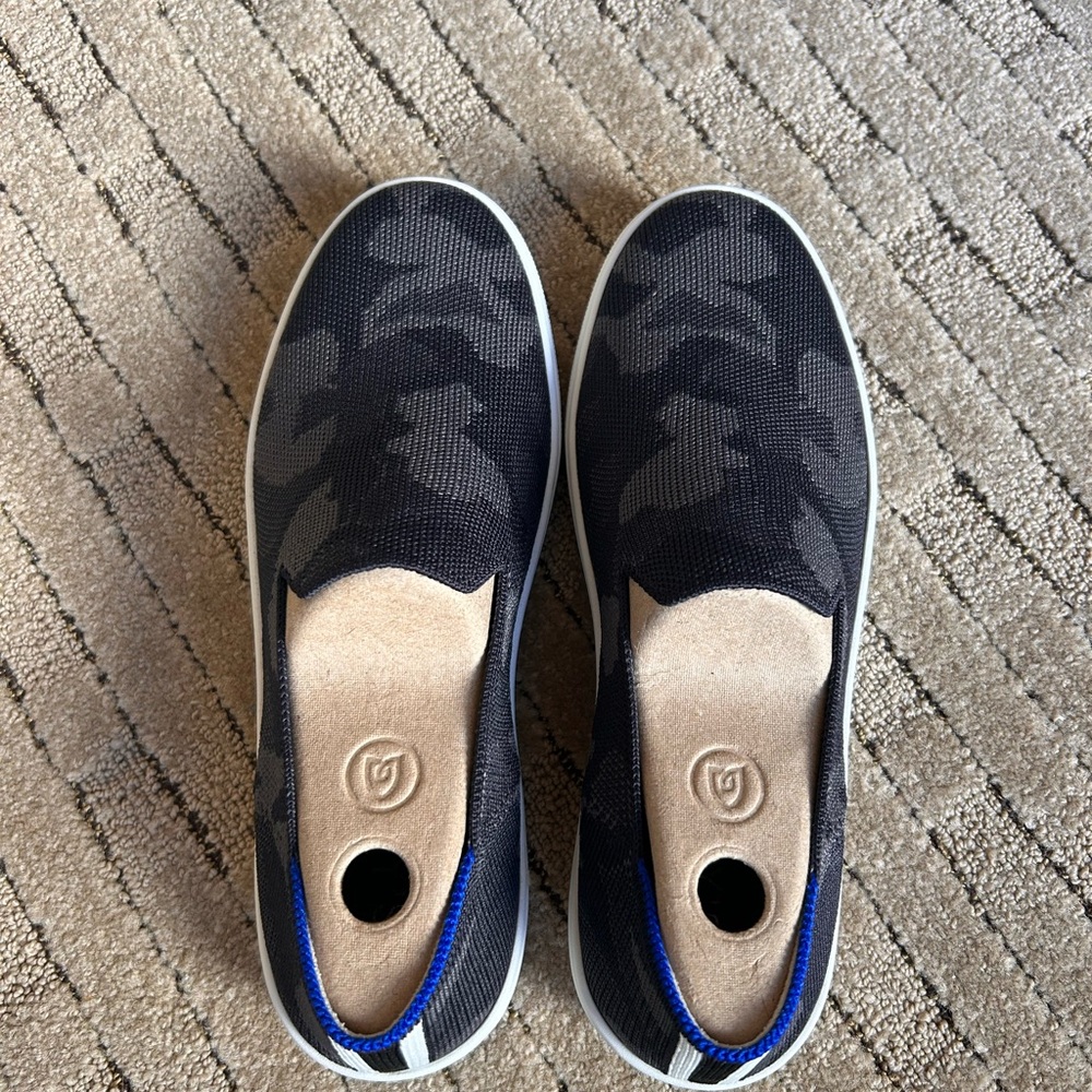 Rothy's Black and Blue Women's Camo Loafers Size 6.5